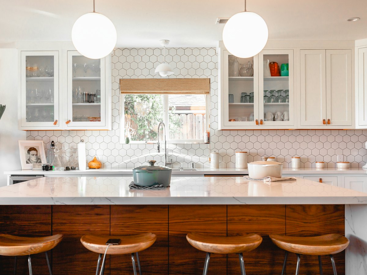 Modern kitchen lighting installed by Badger Electrical